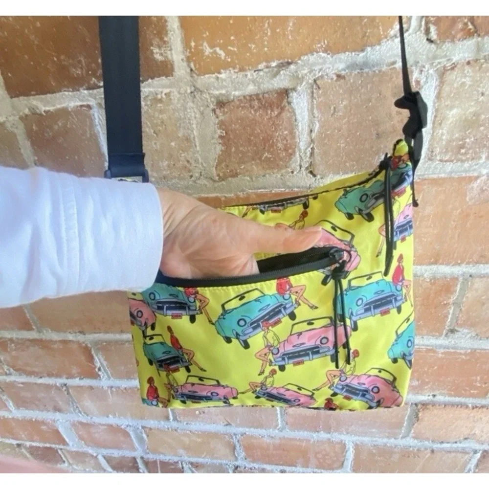 Retro Go Sac Vintage Cars 50s Pin-up Girl Cars Crossbody Shoulder Bag Purse Tote